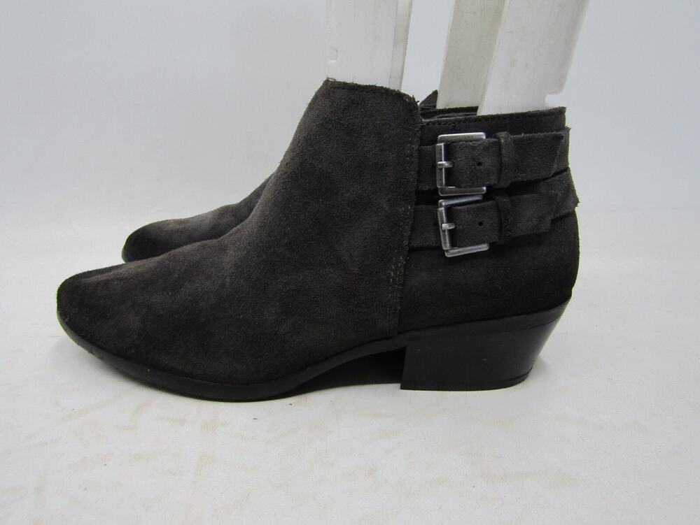 Sam Edelman Womens Size 7 M Gray Suede Zip Buckle Ankle Fashion Boots Bootie
